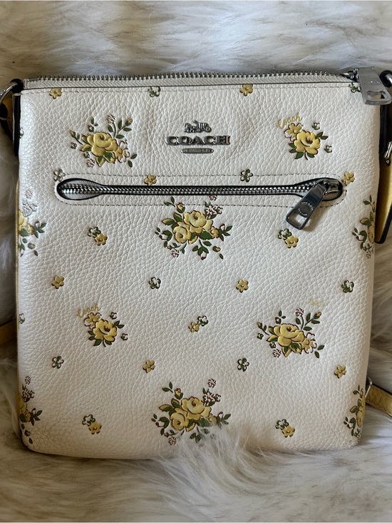 Coach Handbags - Coach Cream Crossbody with Yellow Floral Print